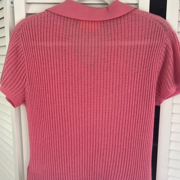 Pink Ribbed Polo Top - Picture 3 of 5